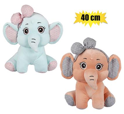 Besties Plush Wild Elephant With Bow Sitting 40cm