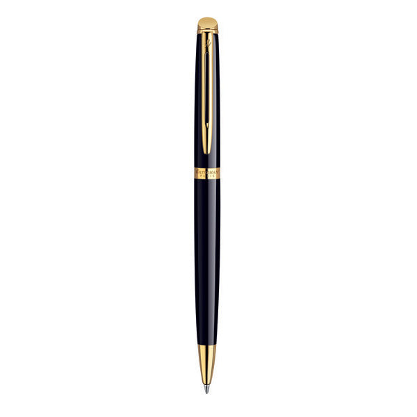 Waterman Hemisphere Ball Pen Medium Nib Blue Ink - Mars Black Gold Trim