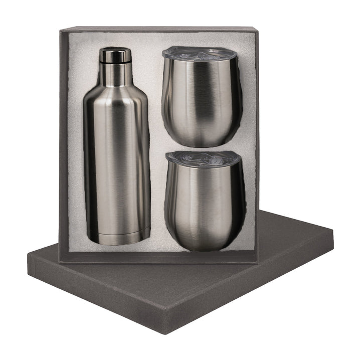 Manhattan Flask & x2 Mug Gift Set image