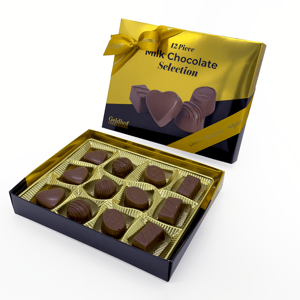 Geldhof Milk Chocolate Box – 12 Piece (165g)