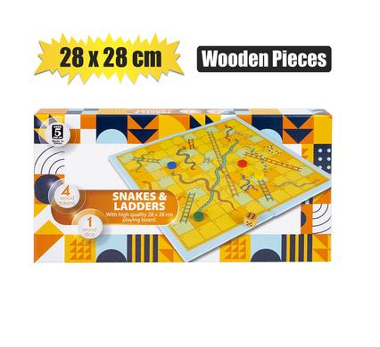 Game Snakes & Ladders Wood Pieces 28X28cm