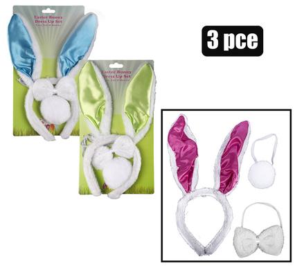 3-piece Easter Bunny costume set with ears, tail, and bowtie, perfect for events and gifting.