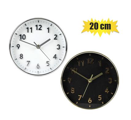 Clock Wall Pl Round 20cm Basic Assorted