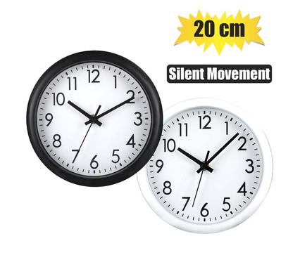Clock Wall Pl Round 20cm Assorted