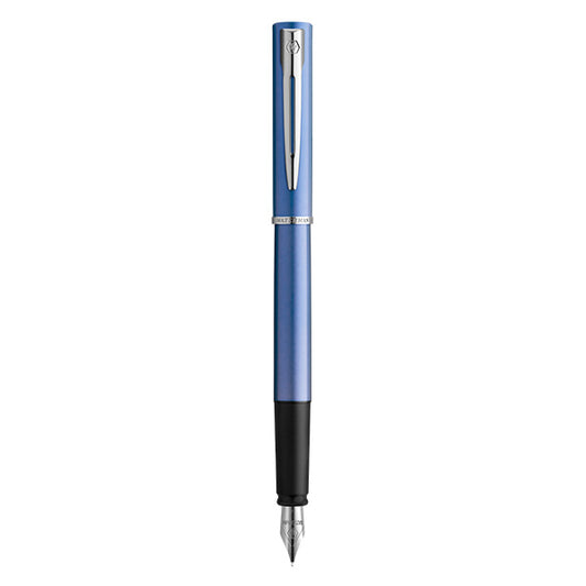 Waterman Allure Fountain Pen Fine Nib Black Ink - Blue Chrome Trim