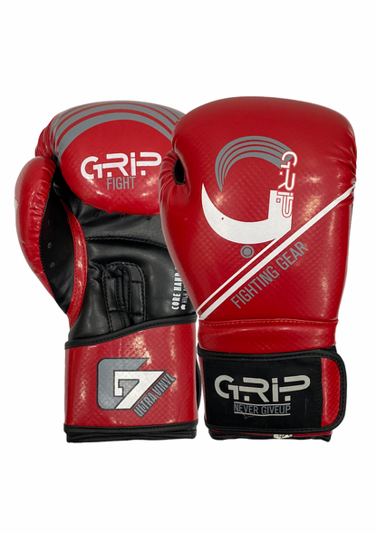 Grip Boxing Gloves | G7 Supreme Synthetic Vinyl | Red