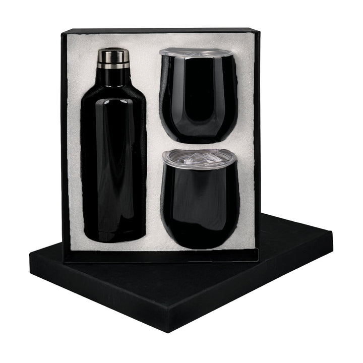 Manhattan Flask & x2 Mug Gift Set image