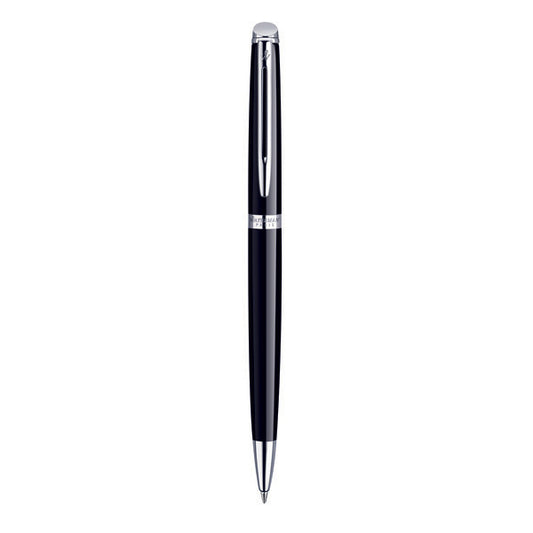 Waterman Hemisphere Ball Pen Medium Nib Blue Ink - Mars Black Chrome Trim
