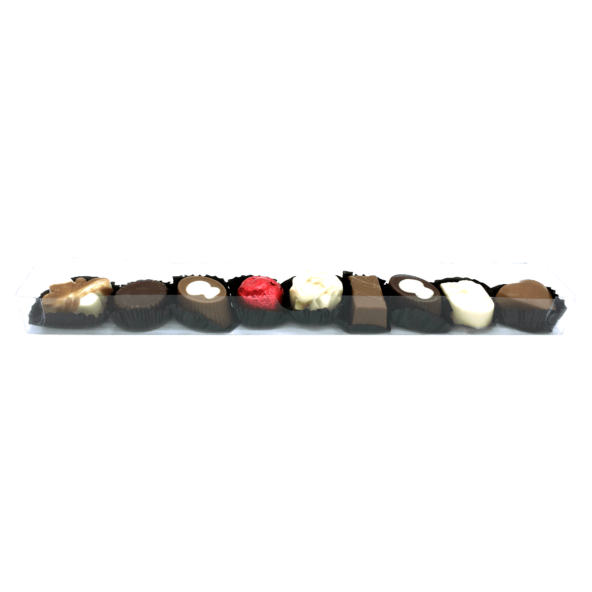 Geldhof 9-Piece Long Assorted Chocolate Box (undecorated)