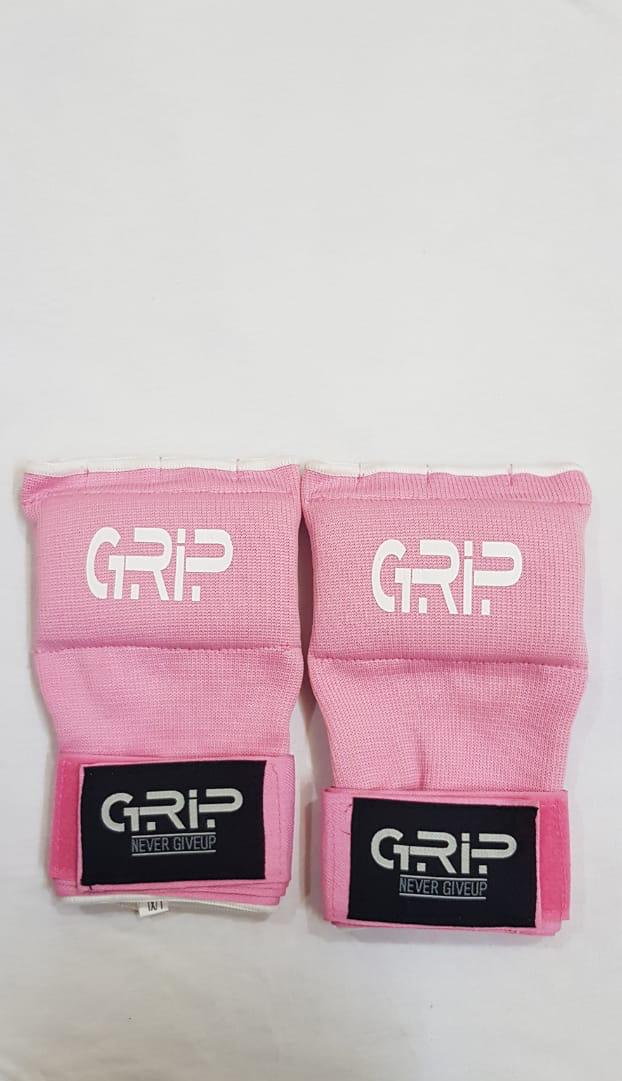 Grip Grip Gel Boxing Hand Wraps Inner Gloves Men Women, Quick 100cm Long Wrist Straps | Practice Pink