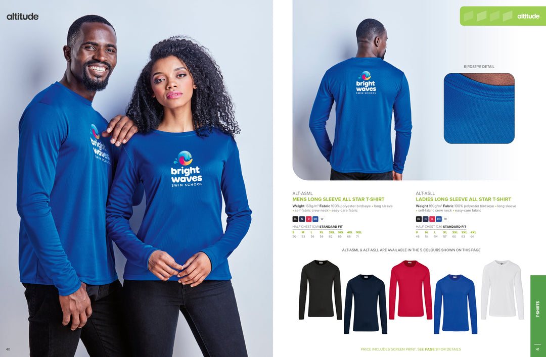 Ladies Long Sleeve All Star T-Shirt | Corporate Clothing | Just Brand