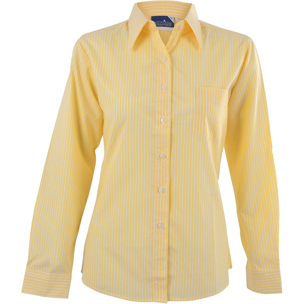 Ladies Long Sleeve Drew Shirt - Yellow | Lounge Shirts | Corporate clothing | Gift Wrap Shop