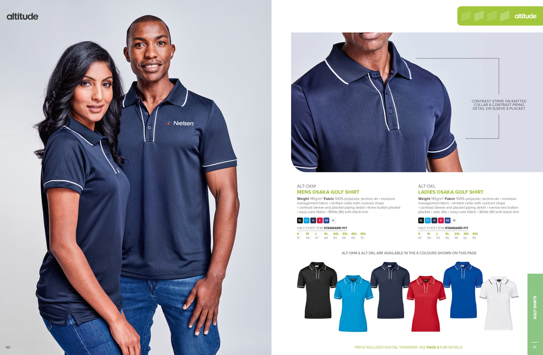 Ladies Osaka Golf Shirt | Golf Shirts | Custom-branded corporate clothing | Giftwrap Shop