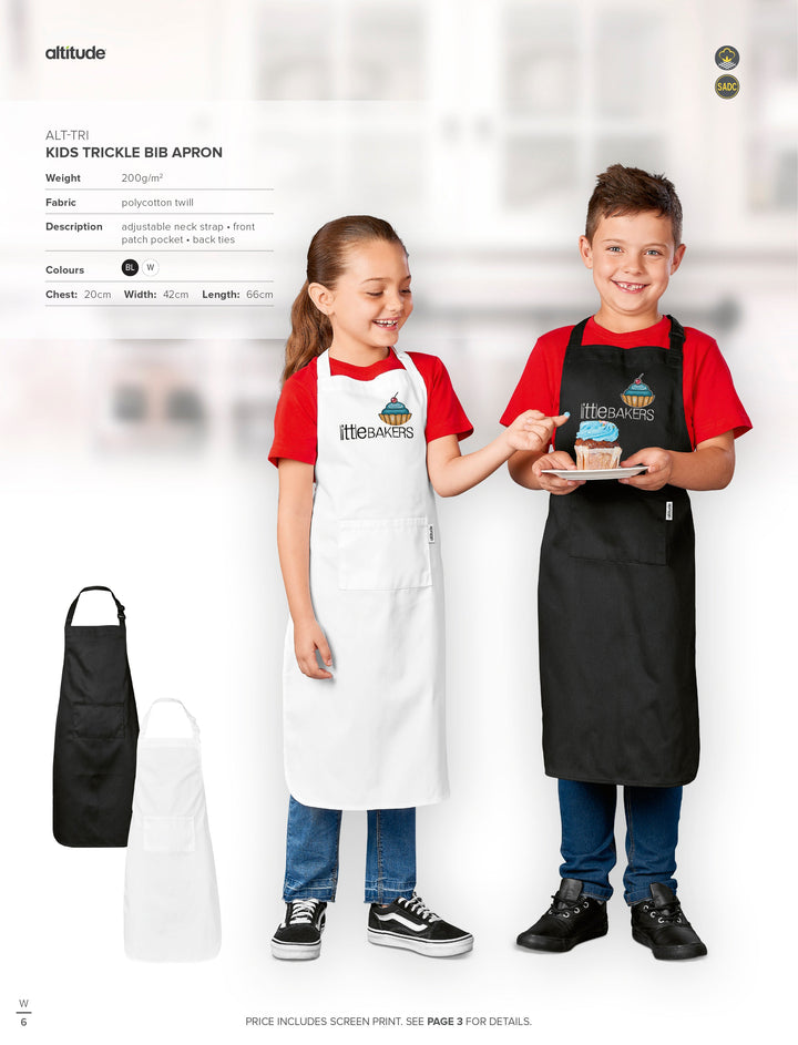 Kids Trickle Bib Apron-Aprons-corporate gift ideas for employees-branded corporate gifts | corporate gifts south africa | Just Brand