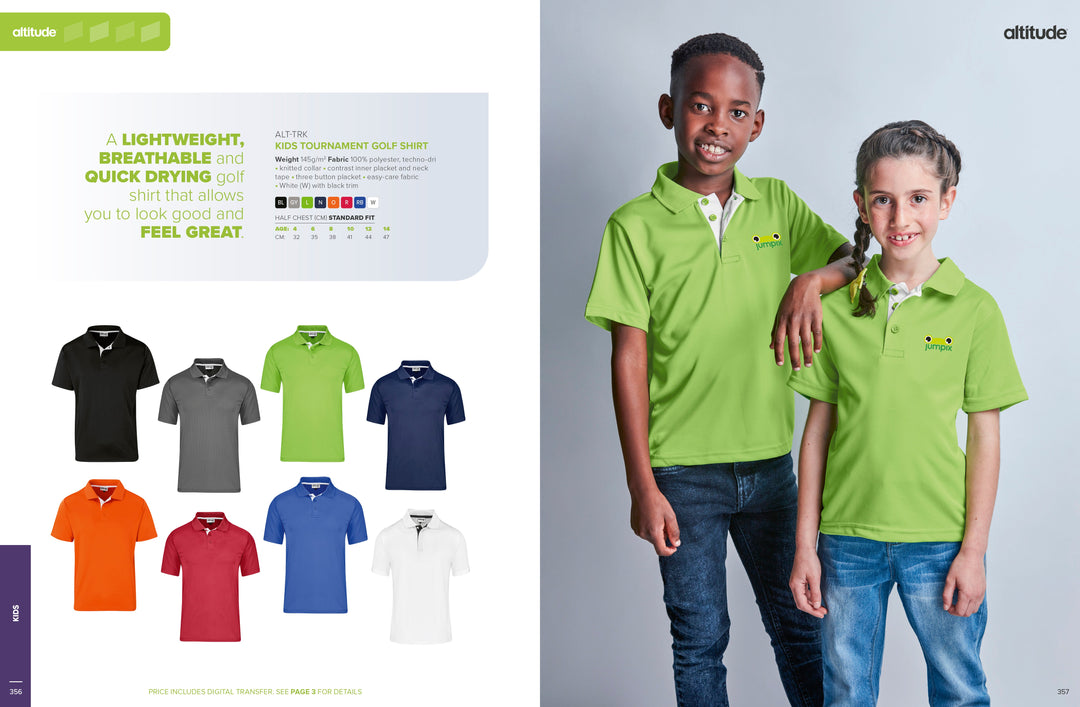 Kids Tournament Golf Shirt | Golf Shirts | Custom-branded Kids Clothing | Giftwrap Shop