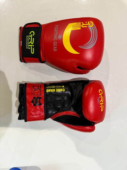 Grip Boxing Gloves | G8 Genuine Cowhide Leather Pro | Red