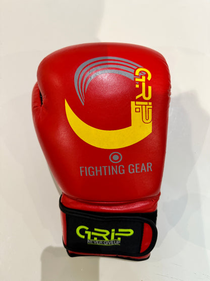 Grip Boxing Gloves | G8 Genuine Cowhide Leather Pro | Red