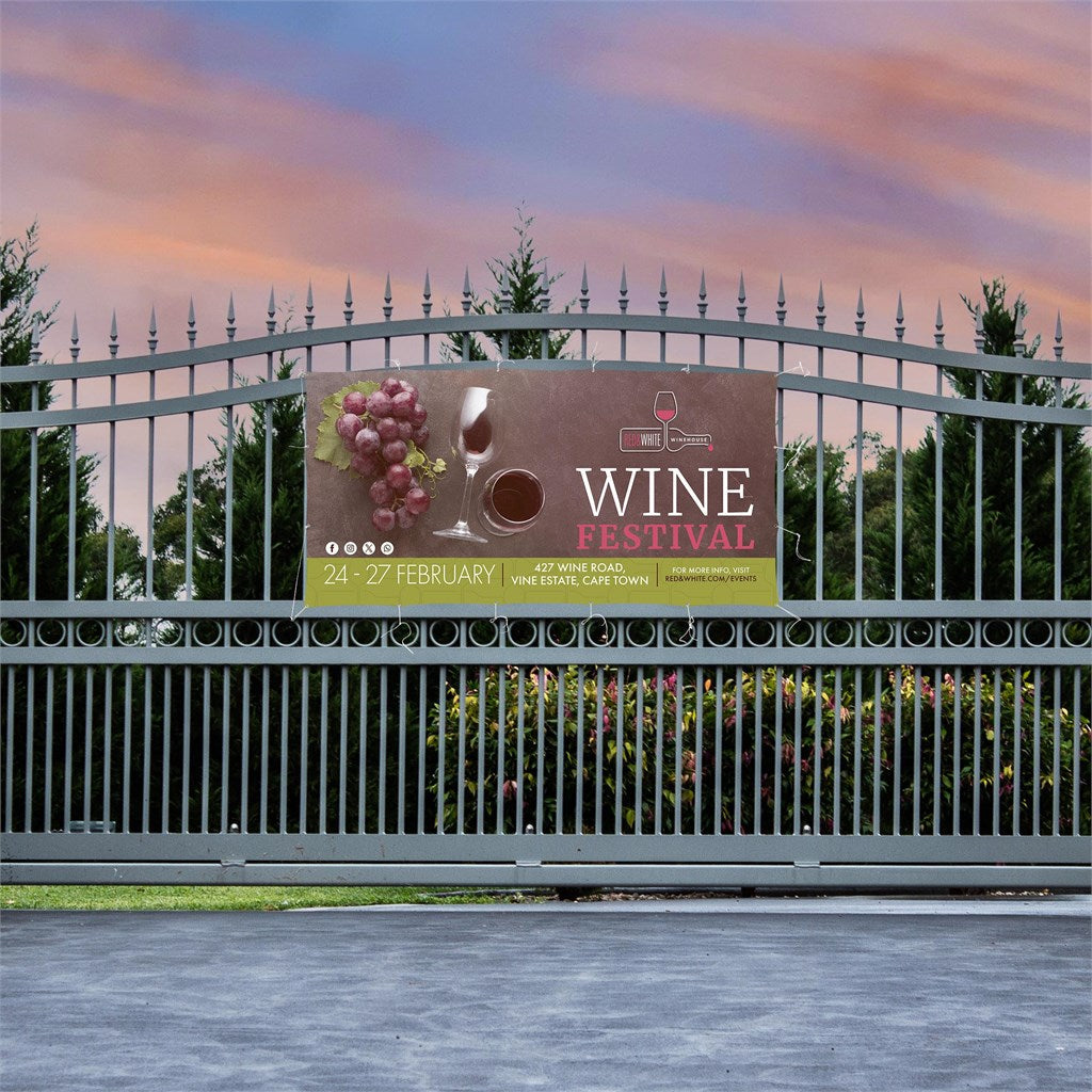 Sublimated Display Fabric Banner 2.45m x 1.2m-Fence Banners-Gift Wrap Shop