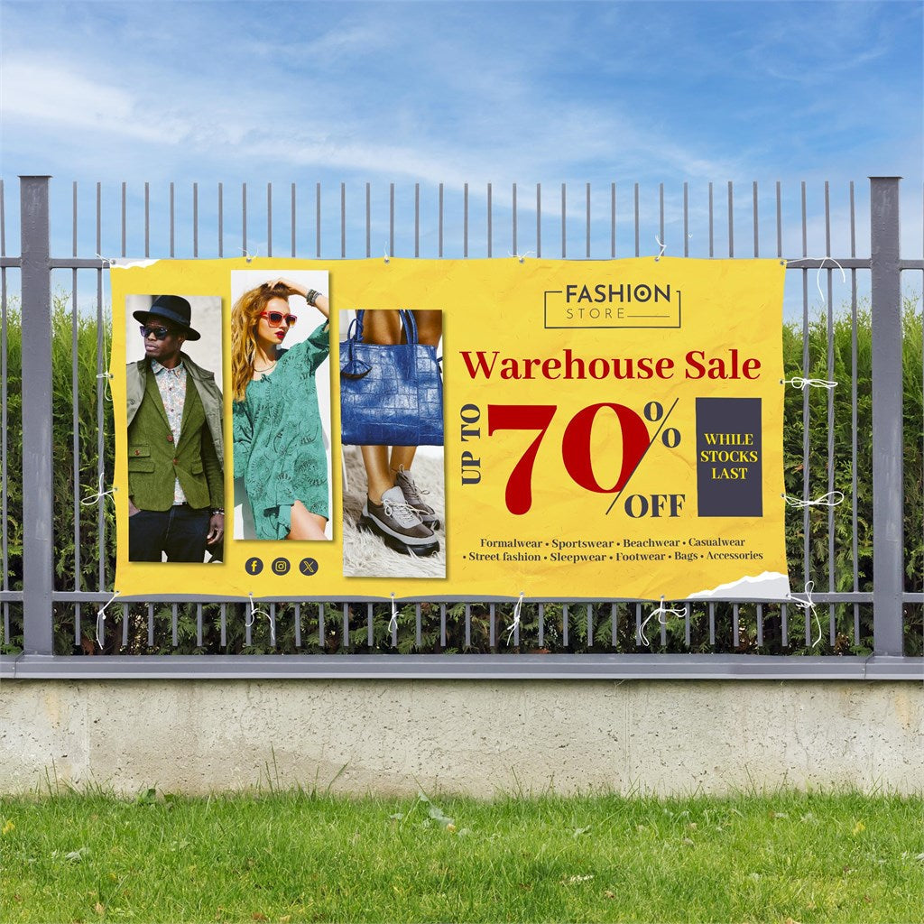 Sublimated Display Fabric Banner 3m x 1.5m-Fence Banners-Gift Wrap Shop