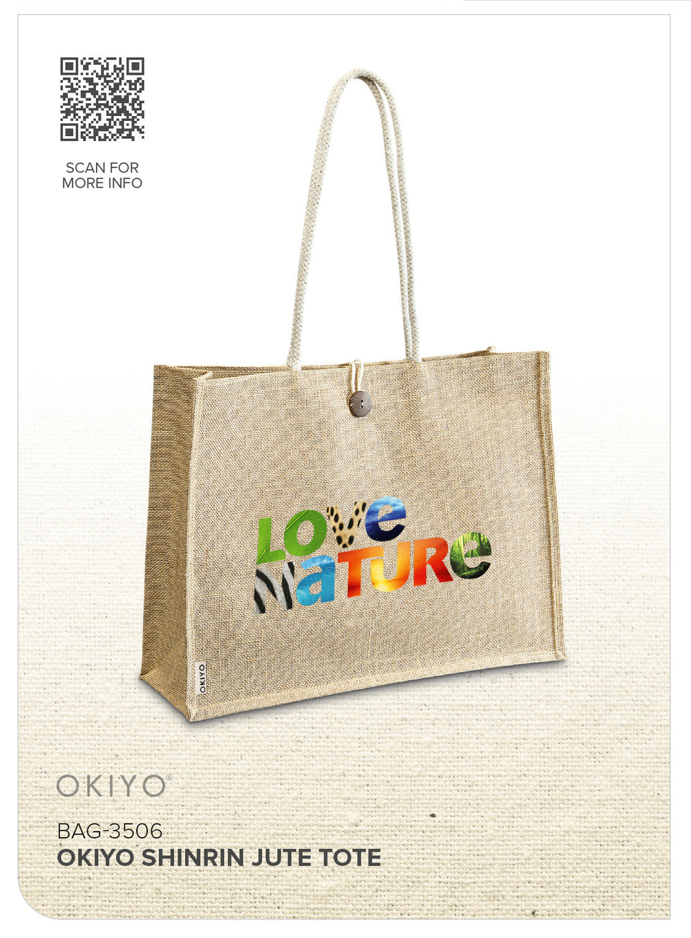 Okiyo Shinrin Jute Tote-Eco-Friendly Bags | Custom-branded & Personalised Bags | Giftwrap Shop