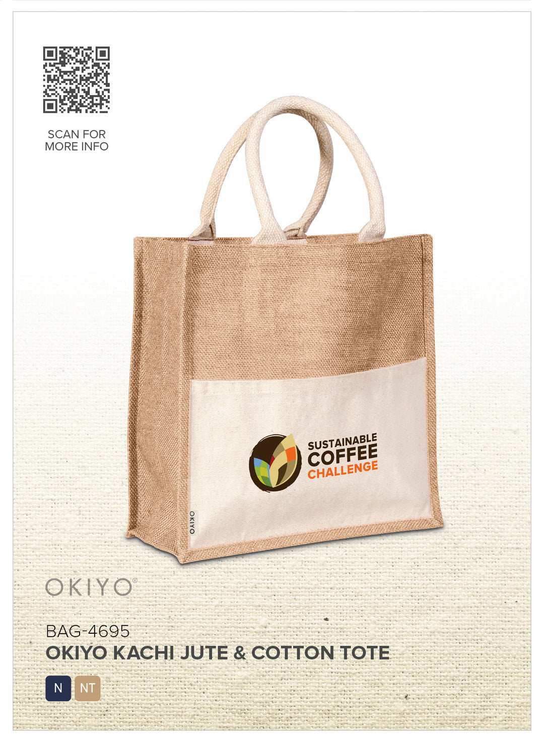 Okiyo Kachi Jute & Cotton Tote-Eco-Friendly Bags | Custom-branded & Personalised Bags | Giftwrap Shop