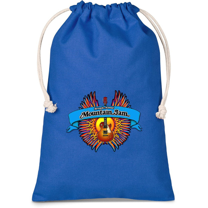 Allsorts Midi Cotton Drawstring Pouch - Blue | Custom Branded & Personalised Bags | Just Brand