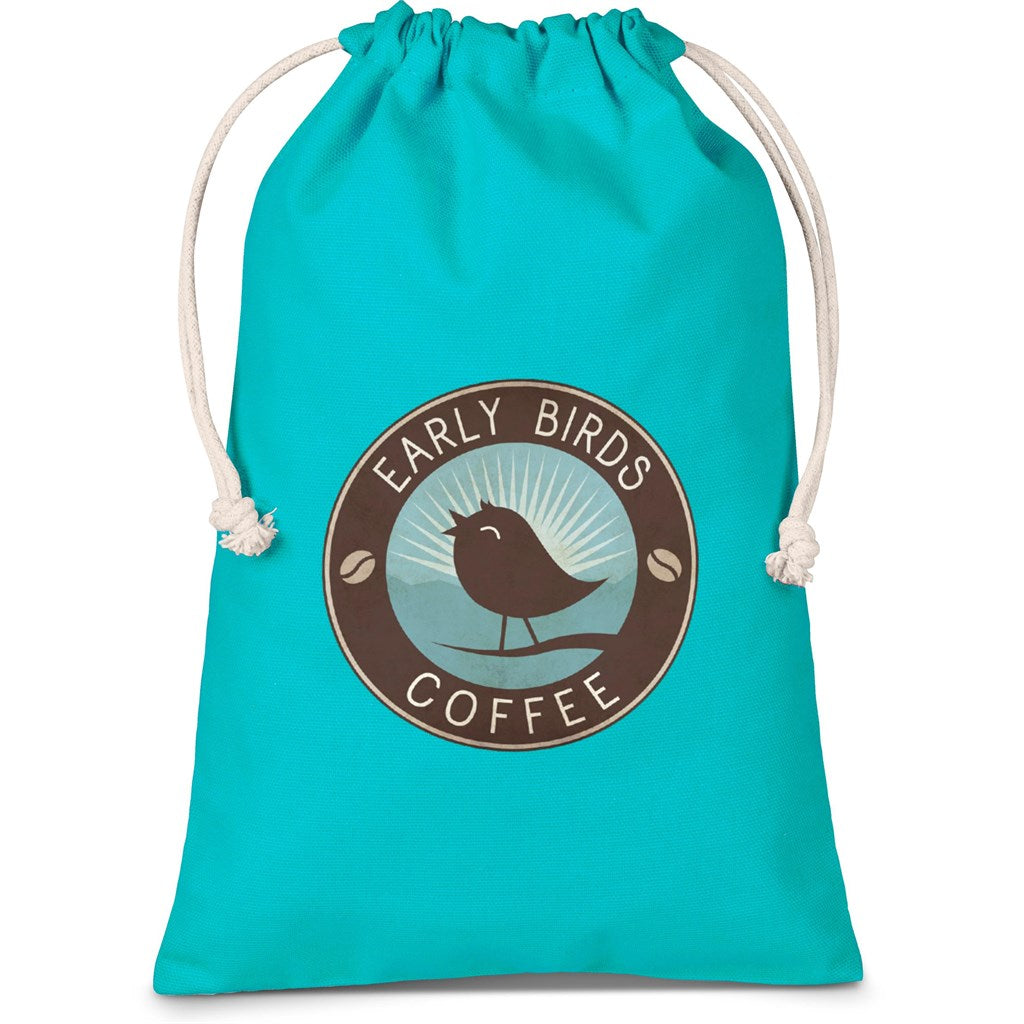 Allsorts Midi Cotton Drawstring Pouch - Turquoise | Custom Branded & Personalised Bags | Just Brand 