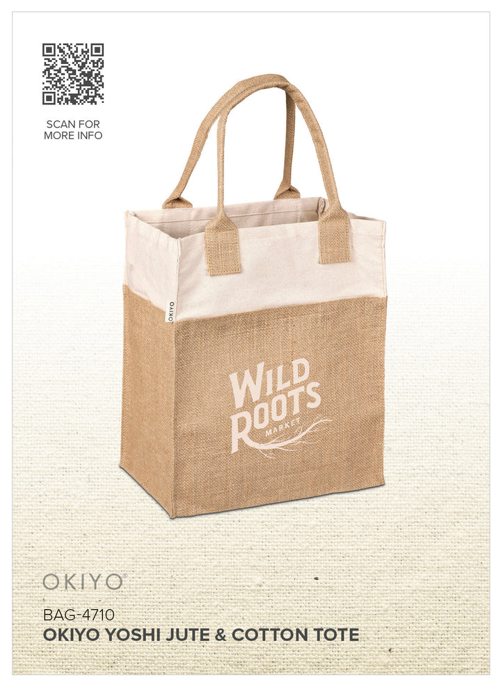 Okiyo Yoshi Jute & Cotton Tote-Eco-Friendly Bags | Custom-branded & Personalised Bags | Giftwrap Shop