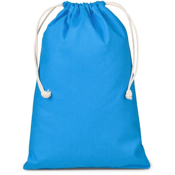 Allsorts Maxi Cotton Drawstring Pouch - Cyan | Custom Branded & Personalised Bags | Just Brand