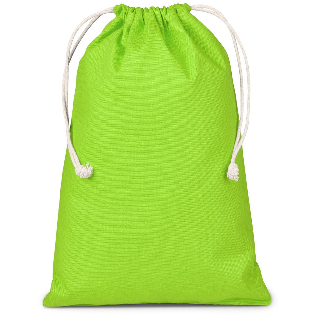 Allsorts Maxi Cotton Drawstring Pouch - Lime | Custom Branded & Personalised Bags | Just Brand