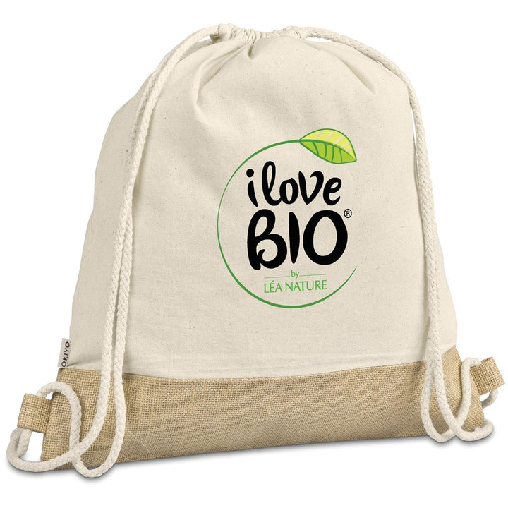 Okiyo Bijin Jute & Cotton Drawstring Bag | Custom Branded & Personalised Bags | Just Brand