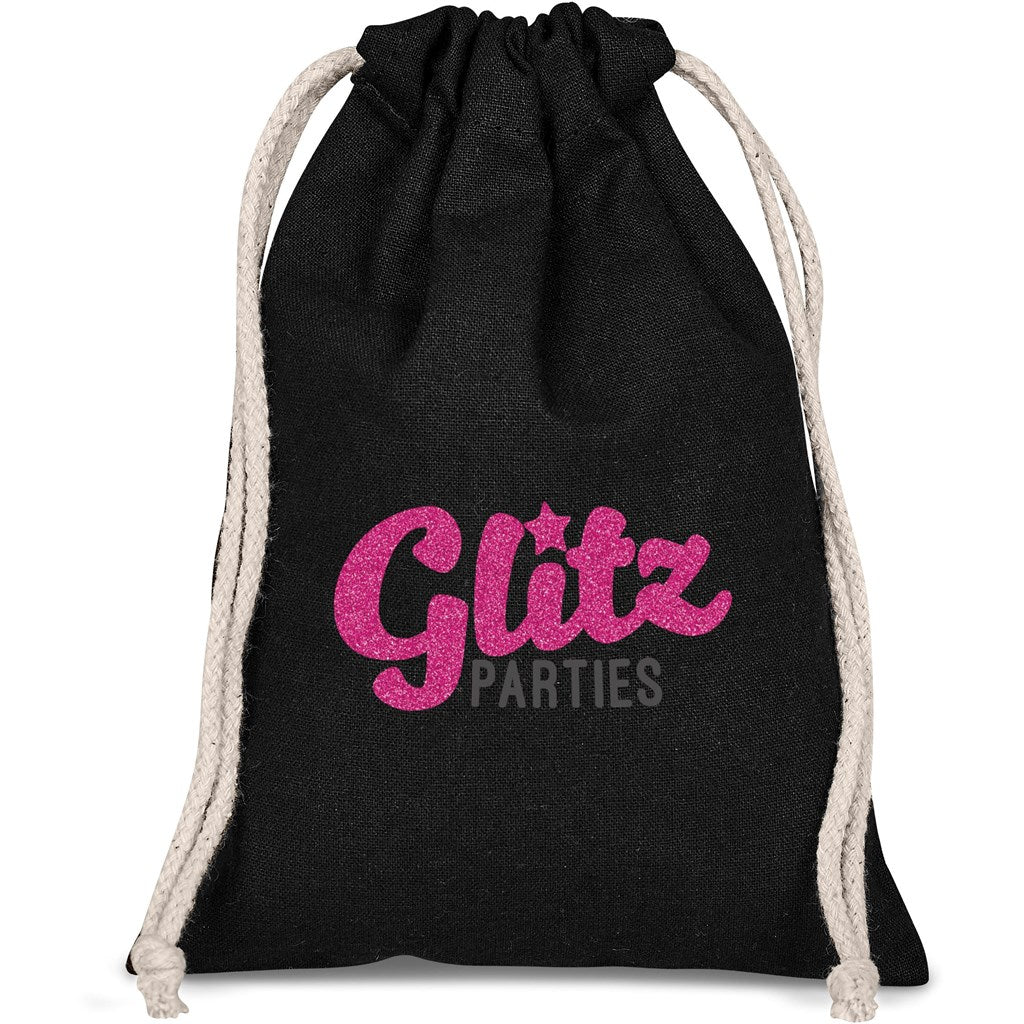 Allsorts Mini Cotton Drawstring Pouch - Black | Custom Branded & Personalised Bags | Just Brand