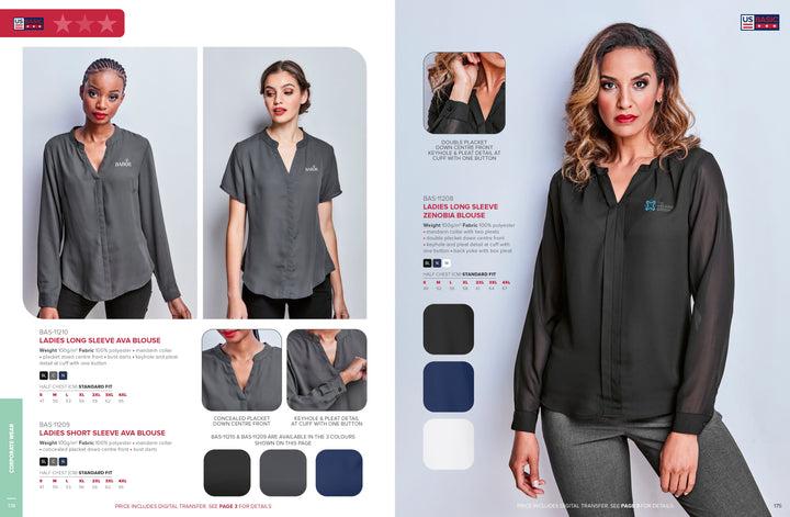 Ladies Long Sleeve Zenobia Blouse | Lounge Shirts | Corporate clothing | Gift Wrap Shop