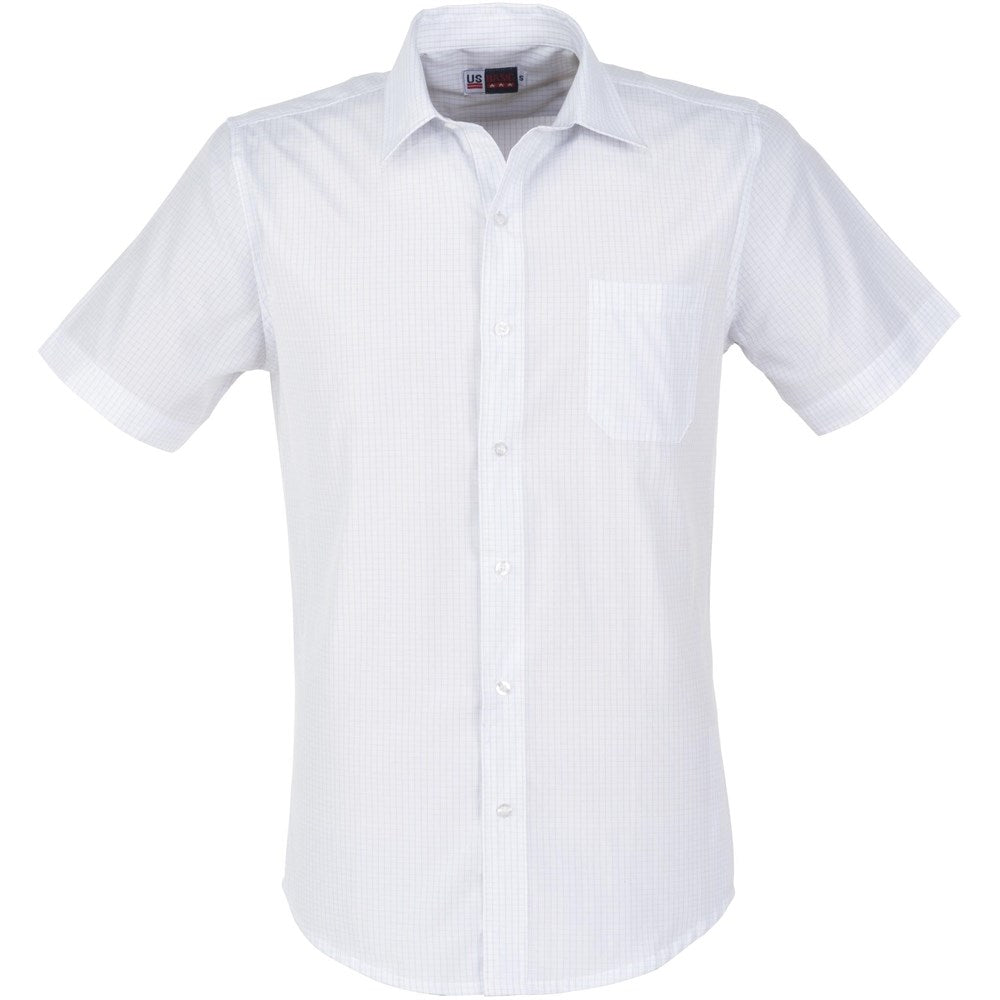 Mens Short Sleeve Huntington Shirt - White Light Blue | Lounge Shirts | Corporate clothing | Gift Wrap Shop