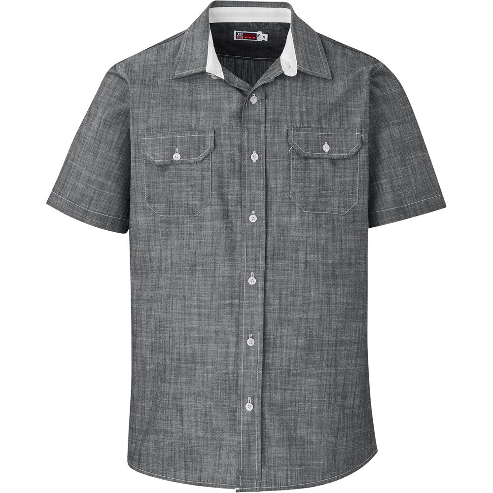 Mens Short Sleeve Windsor Shirt - Grey | Lounge Shirts | Corporate clothing | Gift Wrap Shop