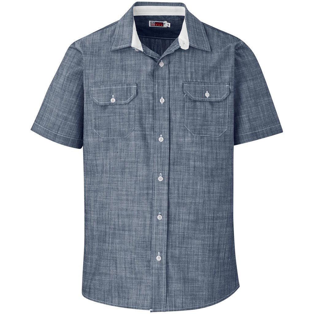 Mens Short Sleeve Windsor Shirt - Navy | Lounge Shirts | Corporate clothing | Gift Wrap Shop