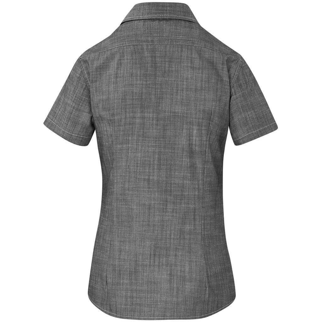 Ladies Short Sleeve Windsor Shirt - Grey | Lounge Shirts | Corporate clothing | Gift Wrap Shop