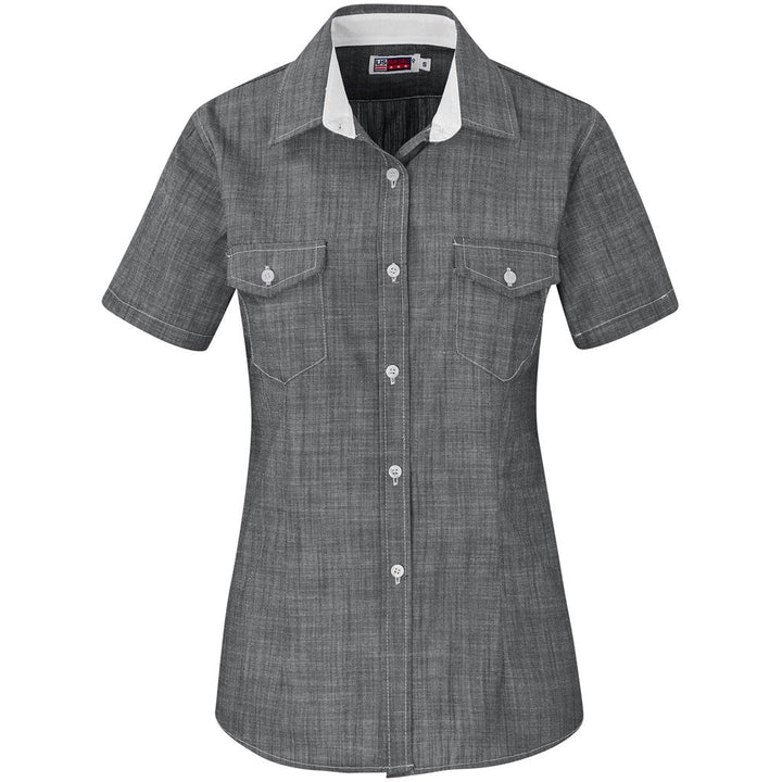 Ladies Short Sleeve Windsor Shirt - Grey | Lounge Shirts | Corporate clothing | Gift Wrap Shop