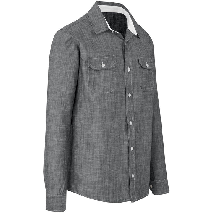 Mens Long Sleeve Windsor Shirt - Grey | Lounge Shirts | Corporate clothing | Gift Wrap Shop