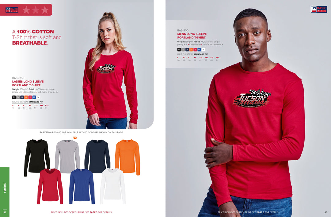 Mens Long Sleeve Portland T-Shirt | Personalised & Custom Branded Corporate Clothing | Just Brand