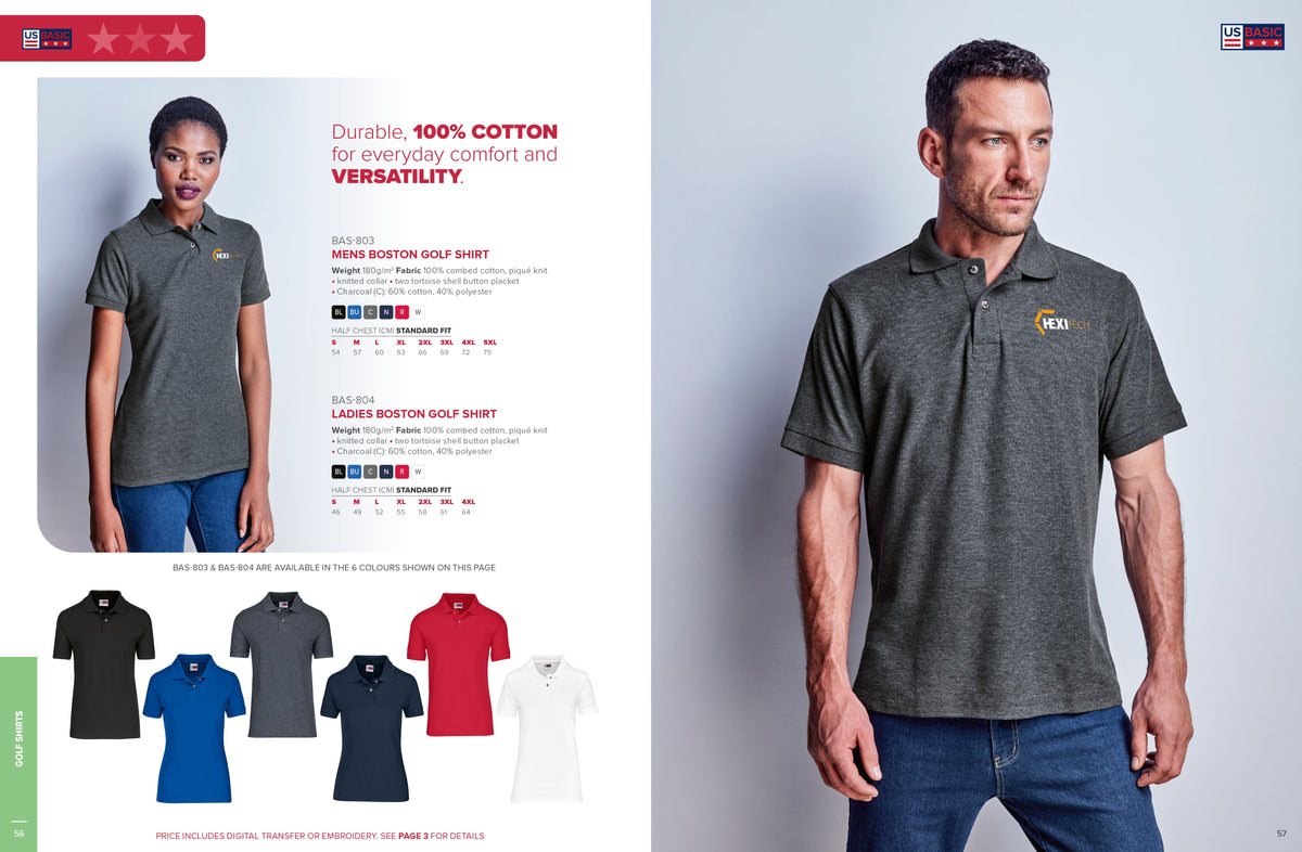 Mens Boston Golf Shirt | Custom Branded & Personalised Corporate Clothing | Just Brand