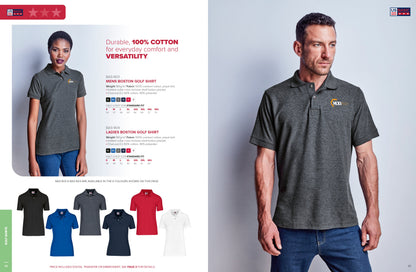 Mens Boston Golf Shirt | Custom Branded & Personalised Corporate Clothing | Just Brand