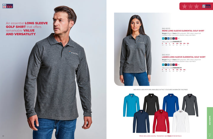 Ladies Long Sleeve Elemental Golf Shirt | Golf Shirts | Custom-branded corporate clothing | Giftwrap Shop