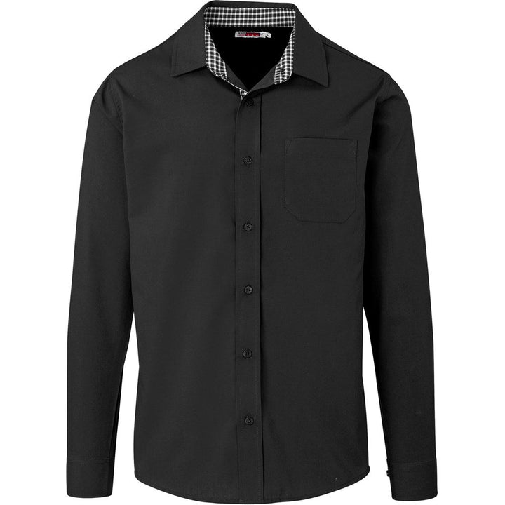 Mens Long Sleeve Warrington Shirt - Black | Lounge Shirts | Corporate clothing | Gift Wrap Shop