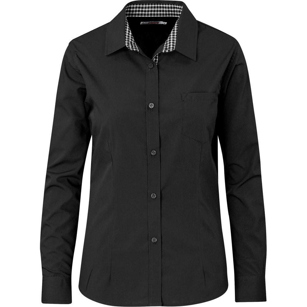 Ladies Long Sleeve Warrington Shirt - Black | Lounge Shirts | Corporate clothing | Gift Wrap Shop