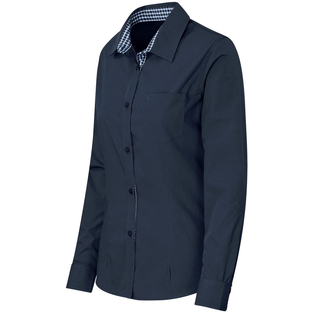 Ladies Long Sleeve Warrington Shirt - Navy | Lounge Shirts | Corporate clothing | Gift Wrap Shop