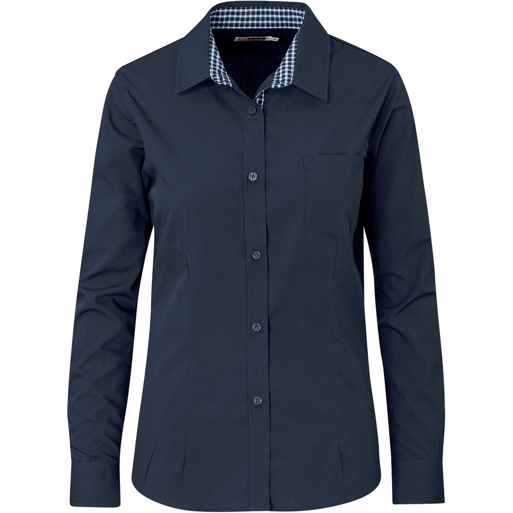 Ladies Long Sleeve Warrington Shirt - Navy | Lounge Shirts | Corporate clothing | Gift Wrap Shop