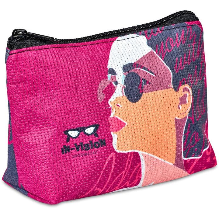 Hoppla Leanne RPET Stitch-Bond Mini Toiletry Bag-Custom Toiletry and Cosmetic Bags-Gift Wrap Shop