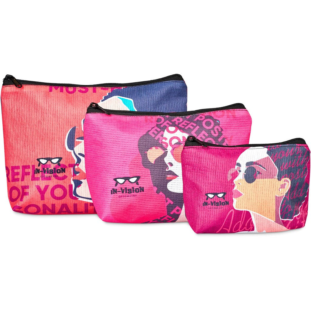 Hoppla Leanne RPET Stitch-Bond Mini Toiletry Bag-Custom Toiletry and Cosmetic Bags-Gift Wrap Shop