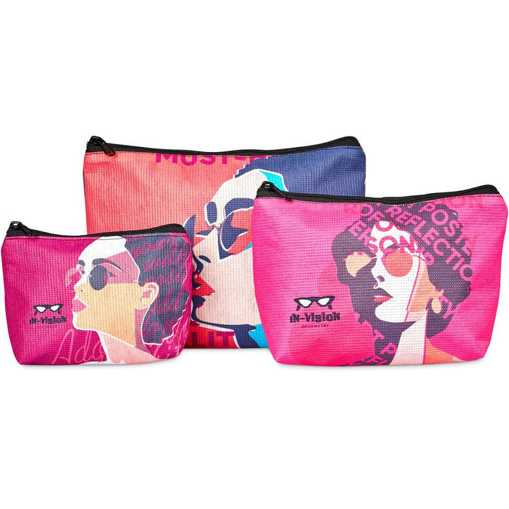 Hoppla Leanne RPET Stitch-Bond Maxi Toiletry Bag-Custom Toiletry and Cosmetic Bags-Gift Wrap Shop